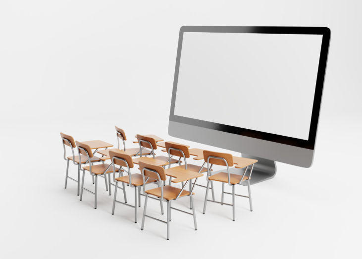 classroom and monitor